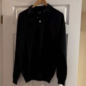 GAP Black Long Sleeve Polo Sweater